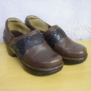 Ariat Tambour Clog Shoes Womens Sz 6B Brown Leather Slip On Nursing Comfort